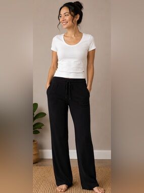 Aritzia Black Homestretch Wide-Leg Pants